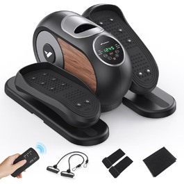 MERACH Міні електричний крос-тренажер під стіл з пульт, дисплей, неслизьке покриття, 12 швидкостей, тихий та портативний для дому, для дорослих та літніх людей (чорний) E32-2024