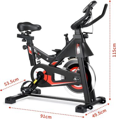 Велотренажер для дому з LCD-дисплеєм, підставкою та тримачем для пляшки. Тиха велотренажерна машина для дому, витримує до 150 кг. Спінінг-байк для занять вдома