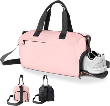 Спортивна сумка Romon для подорожей та тренувань з відділенням для взуття та мокрих речей (39 x 23 x 22 см, Рожева)