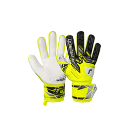 Воротарські рукавиці Reusch Attrakt Grip (жовто-срібно-чорні) для тренувань та ігор на штучному та натуральному газоні, розмір 7-11
