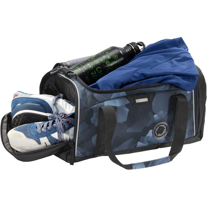 Спортивна сумка coocazoo SporterPorter 20 л, з відділенням для взуття та вологих речей, бічною кишенею, знімним регульованим ременем, для школи з 5 класу, сірий/блакитний