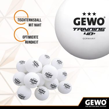 Набір тенісних м'ячів GEWO для тренувань 40+ - 24 шт. (ABS пластик, 3 зірки)