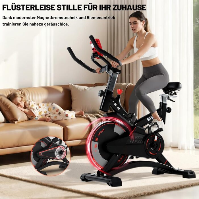 Велотренажер ISE з регулюванням навантаження та LCD-монітором, Indoor Bike для дому