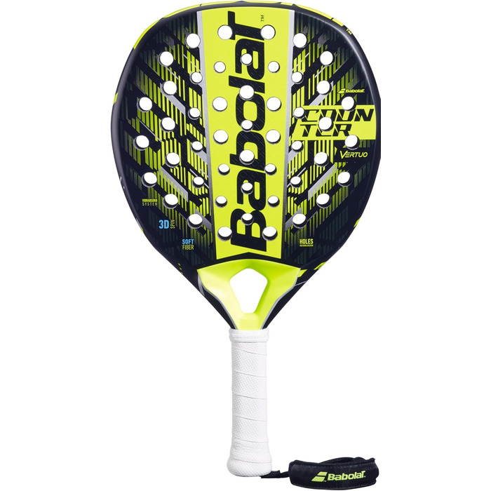 Падель ракетка Babolat Counter Vertuo, жовта, легка, універсальний розмір, для контратакуючих гравців, ідеальний баланс точності та сили