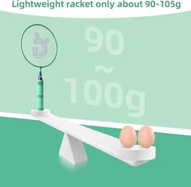 Набір для бадмінтона QKTYB для дітей від 4 до 8 років, легкий сплав, для початківців, з сумкою, зелений