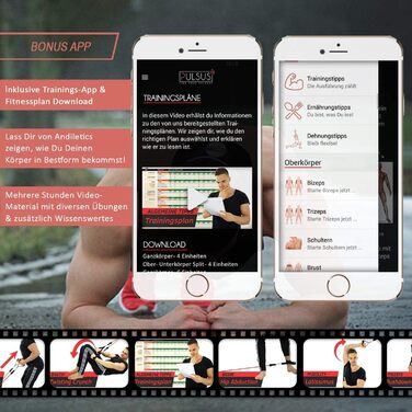 Набір фітнес-гумок для силових тренувань: резистентні гумки, дверний анкер, ручки, петлі для ніг, сумка | з додатком з відео-інструкціями