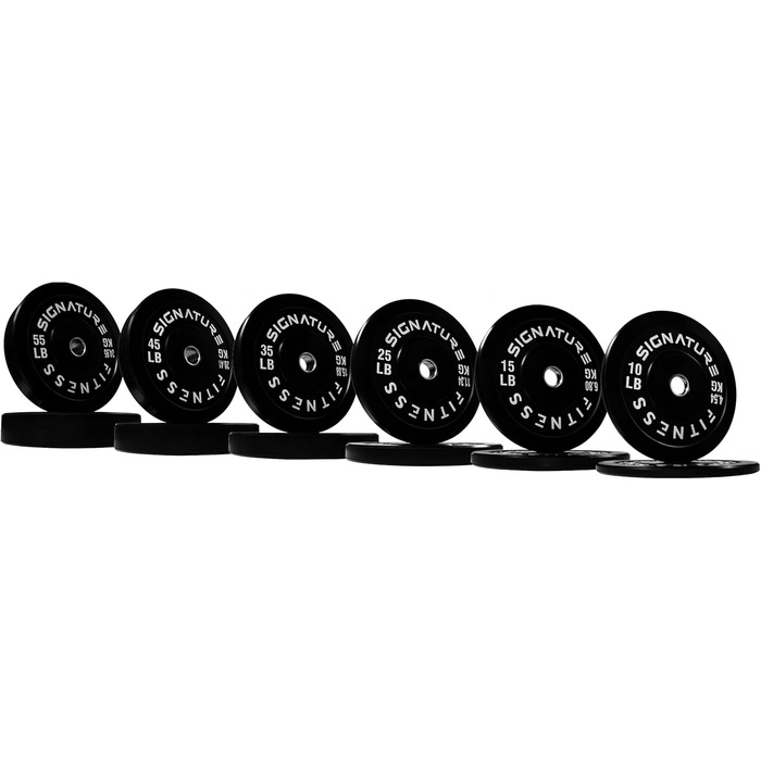 Олімпійські диски Signature Fitness 5,1 см зі сталевою втулкою, чорні, 6,8 кг, пара або набір
