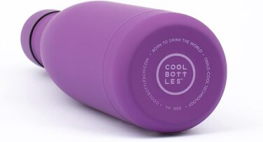 Термос-пляшка з нержавіючої сталі Cool Bottles Vivid Violet 350 мл, зберігає холод до 36 годин і тепло до 18 годин, BPA Free, фіолетова