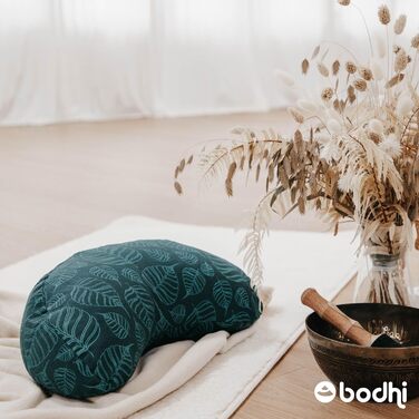 Медитаційна подушка-півмісяць Bodhi Yogi Maharaja з гречаною лузгою, 100% бавовна, для йоги та медитації