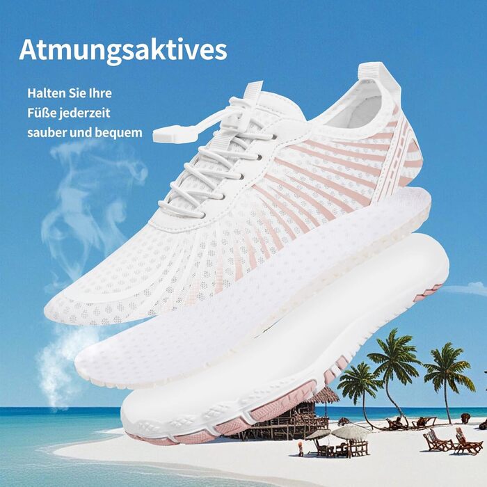 Водні шкарпетки WateLves: унісекс, для чоловіків та жінок, швидко сохнуть, з антиковзкою підошвою та широкою носовою коробкою. Білий, оранжевий, 39 EU