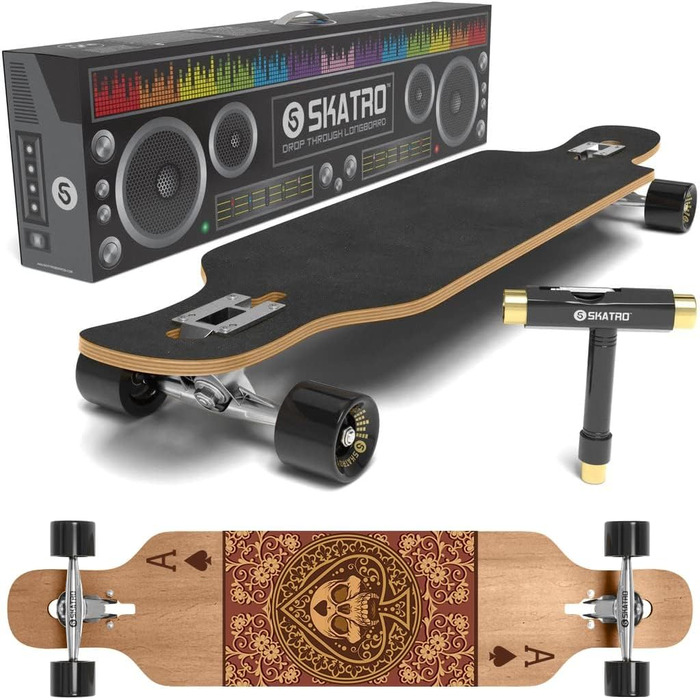 Лонгборд SKATRO Dropthrough Freeride з T-Tool Ace Spades для фрірайду