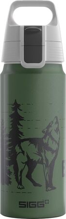 SIGG Алюмінієва пляшка для дітей 0,6 л WMB ONE, для газованих напоїв, герметична, легка, BPA-free, сертифікат ClimatePartner, спорт і школа, Brave Wolf Classic