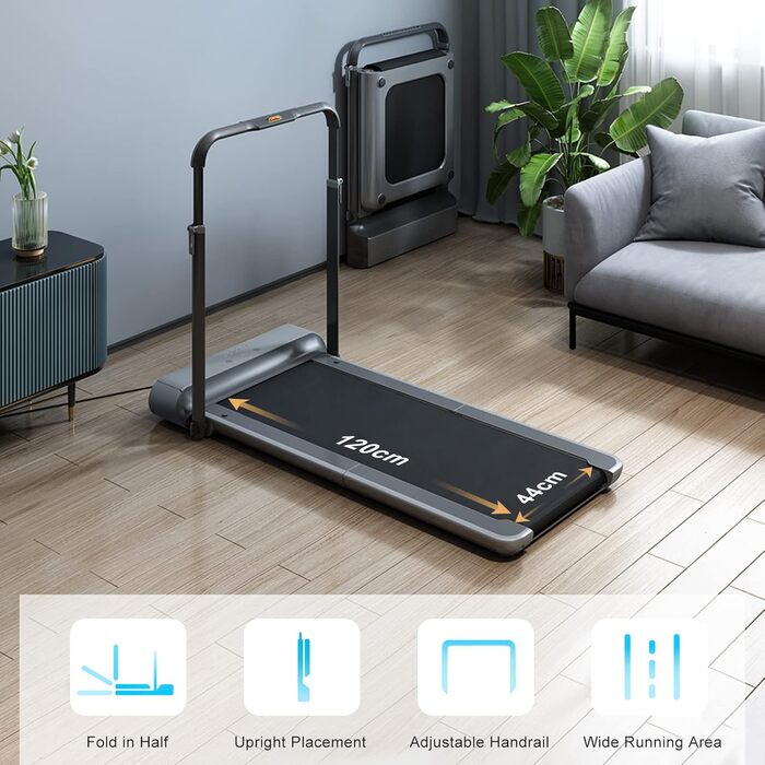 Бігова доріжка WalkingPad R1 Pro складана 918 Вт, електрична для ходьби та бігу до 10 км/год, LCD дисплей, до 110 кг, сіра
