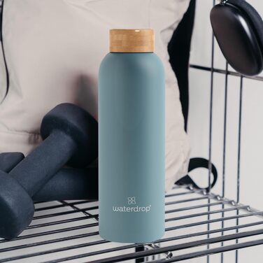Термос пляшка waterdrop® 600 мл, сталева, ізольована, подвійні стінки, не протікає, для газованої води, бірюзова матова