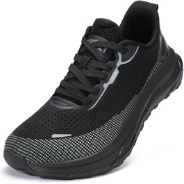 Кріцелі: бігові кросівки для чоловіків з широкою передньою частиною. Ідеальні для трейлраннінгу, бігу по дорогах, трекінгу, спорту та фітнесу. Чорний колір, розмір 44 EU