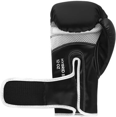 Боксерські рукавички adidas Hybrid 80 8oz чорні/білі для боксу, кікбоксингу, ММА та тренувань