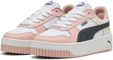 Жіночі кросівки PUMA Carina Street, біло-сірі з рожевим акцентом, розмір 38 EU