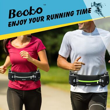 Водонепроникна сумка-пояс Becko для бігу та спорту з тримачем для смартфона - чорно-сіра