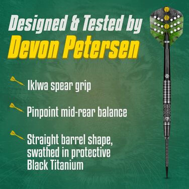 Дротики Shot Steel Devon Petersen Courage African Warrior 90% вольфраму, стальні, набір з Нової Зеландії