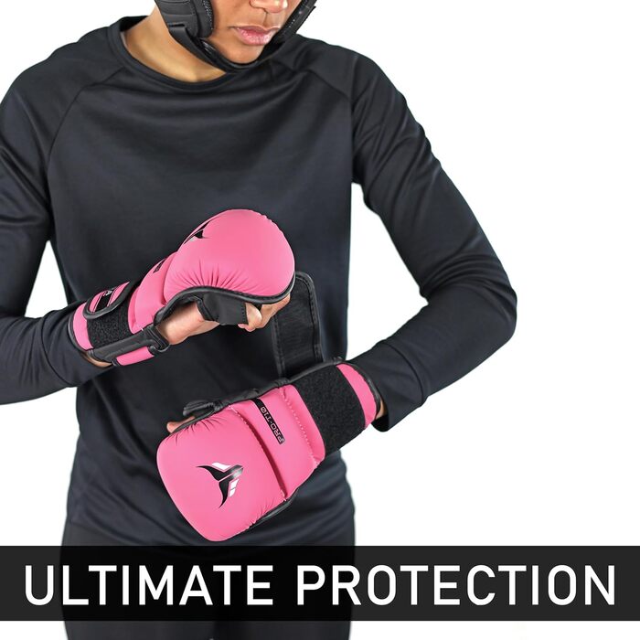 MMA рукавички Mytra Fusion для жінок, 7oz, відкрита вентильована долоня, для спарингу, рожеві