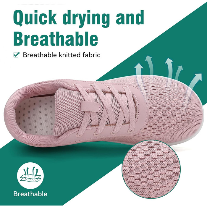 Мінімалістичні шкарпетки для чоловіків та жінок з широкою передньою частиною та нульовим перепадом, легкі дихаючі кросівки для фітнесу, походів, бігу та повсякденного носіння (39 EU, рожевий 1125)