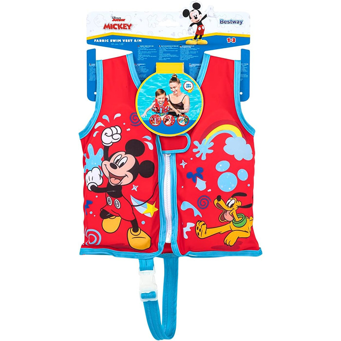 Дитячий жилет для плавання Bestway Swim Safe ABC Disney Junior Mickey & Friends, рівень B, 1-3 роки, червоний