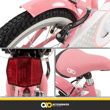 Дитяче велосипед Actionbikes Starlight 12/16/20 дюймів - V-Brake гальма, захистники, для дівчаток та хлопчиків 2-9 років