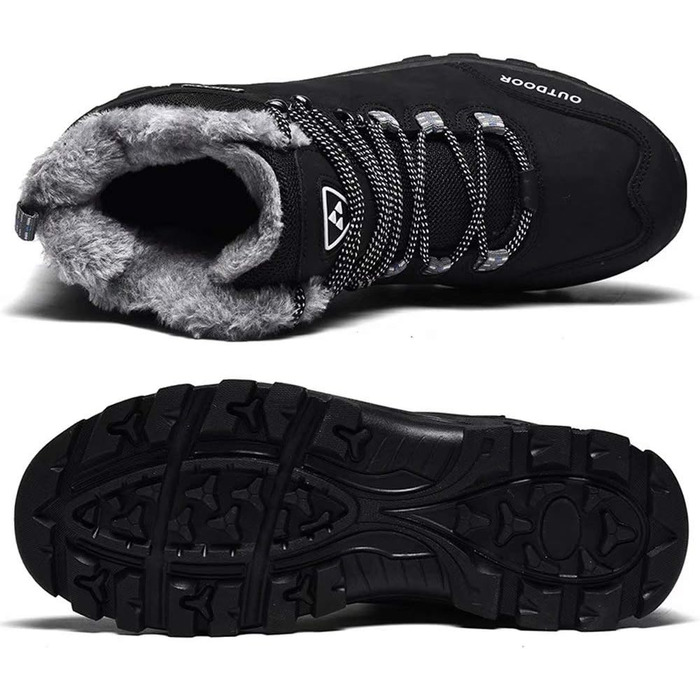 Чоловічі зимові черевики для трекінгу та хайкінгу, водонепроникні, з утеплювачем, чорні (40 EU)