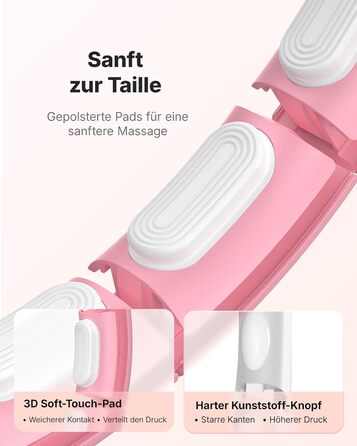 Хула-хуп MERACH з лічильником калорій для дорослих, рожевий. Безшумний, знімний, для талії 84-144 см, для спалювання жиру та кардіотренувань. Ідеальний для домашніх тренувань.