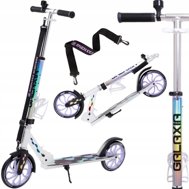 Самокат RAVEN Galaxia Holo 200мм з кошиком, дзвінком та LED-колесами