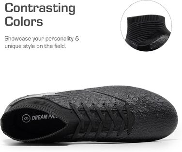 Футбольні бутси DREAM PAIRS для чоловіків: професійні тренувальні бутси з шипами, чорні, 41 EU