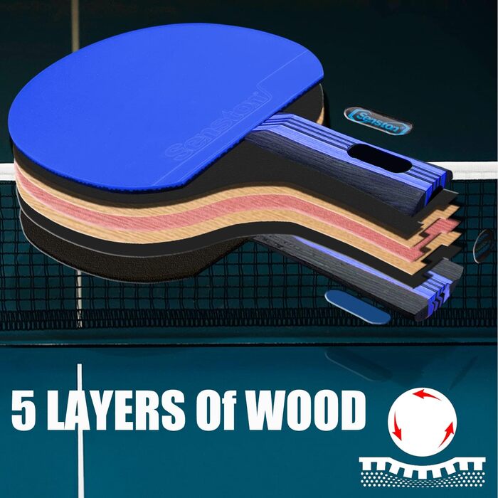 Набір для пінг-понгу Senston: 2 ракетки, 3 м'ячі, сумка. Підходить для студентів, початківців, тренувань та сімейного дозвілля (S8)