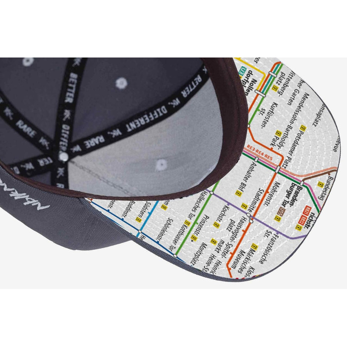 Кепка-снапбек Nebelkind Berlin Netzplan унісекс з прямим козирком, регульована, темно-сіра, OneSize — стильна бейсболка в стилі Streetwear