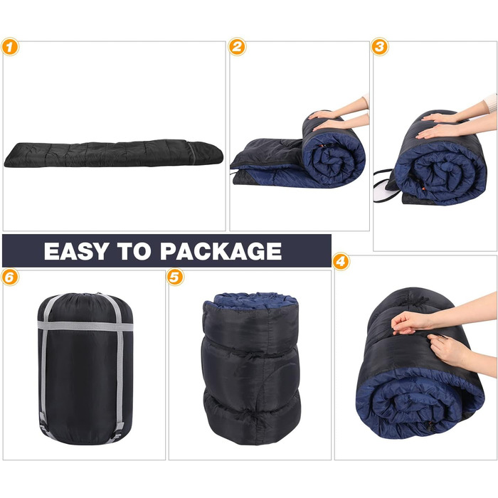 Спальний мішок Redcamp Baumwoll-Flanell для кемпінгу, 3 сезони, теплий та комфортний, вага 1.8-2.9 кг, колір морський блакитний