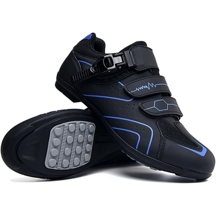 Велотуфлі Mateju для чоловіків та жінок без кліп, 36-47 EU, з гумовою підошвою, неслизькі, дихаючі, No-Lock, для їзди на велосипеді на відкритому повітрі, 568, блакитні, 43 EU