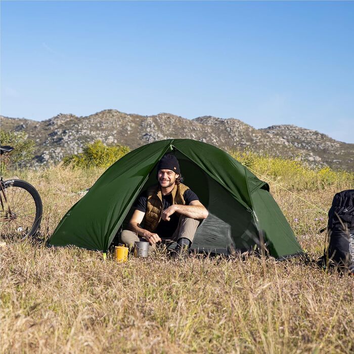 Намет Naturehike Ultraleicht 1-2 місця для кемпінгу, водонепроникний, вітрозахисний купол для трекінгу (Лісовий зелений, 1 особа)