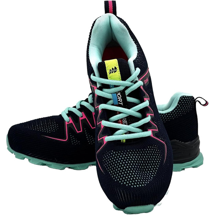 Чоловічі та жіночі трекінгові кросівки для хайкінгу та бігу. Зручні кросівки для активного відпочинку. Кольори: чорний, зелений. Розміри: 38 EU, Navy, Hellblau, Fuchsia