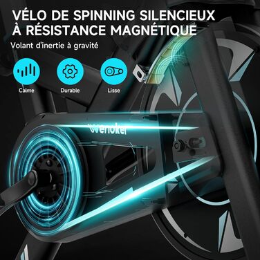 Велотренажер Wenoker з LCD-дисплеєм, магнітний, регульований, до 160 кг