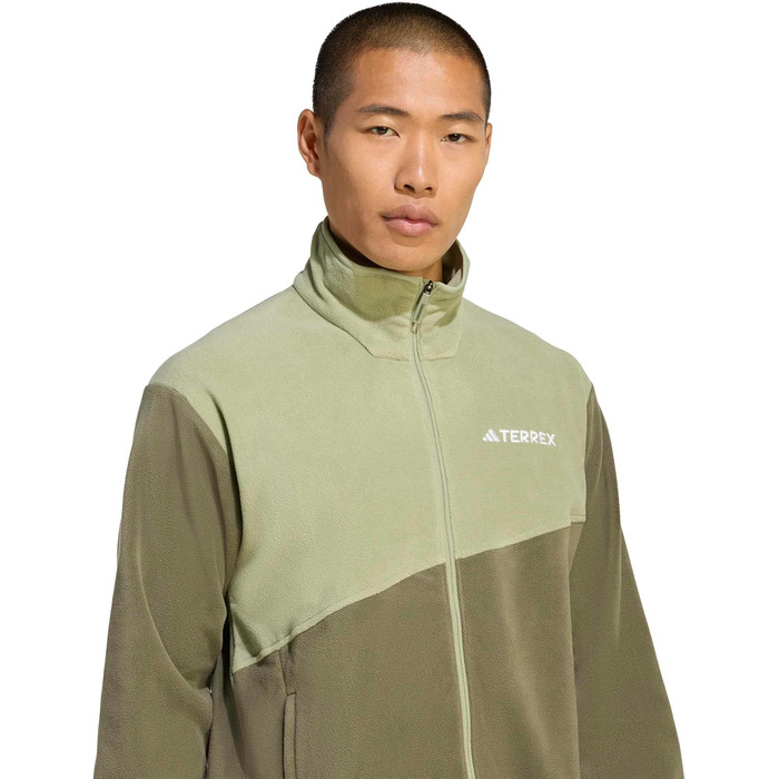 Чоловіча флісова куртка-світшот adidas Terrex Multi Fu Zip Fleece Jacket, Olive Strata/Tent Green, розмір L