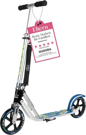 Самокат HUDORA BigWheel 205 алюмінієвий, складаний, міський, для дітей та дорослих, регульована висота, до 100 кг