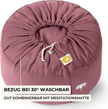 Медитаційний килимок Lotuscrafts® - високий (20 см), з пшеничною начинкою, для йоги та медитації, знімний чохол, сертифікат GOTS