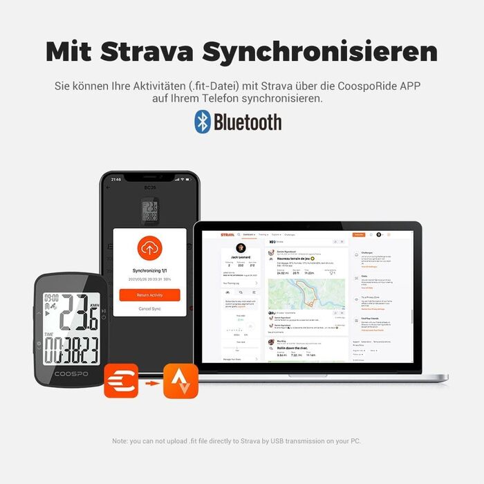 Велокомп'ютер COOSPO BC26 GPS, бездротовий, Bluetooth 5.0/ANT+, IP67, водонепроникний, 2,3