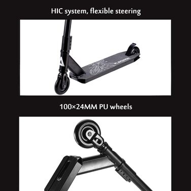 Трюковий самокат MYAOU Pro 360° для дітей та підлітків, ABEC-7, чорний