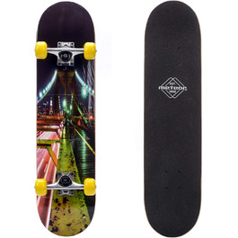 Дитячий дерев'яний скейтборд Meteor Mini Cruiser з ретро дизайном, колеса для хлопчиків та дівчаток