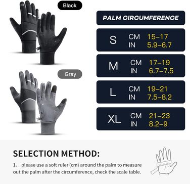 Велосипедні рукавички зимові для чоловіків та жінок, водонепроникні, сенсорні, неслизькі, вітрозахисні, для їзди на велосипеді, бігу та катання на лижах, сірі L