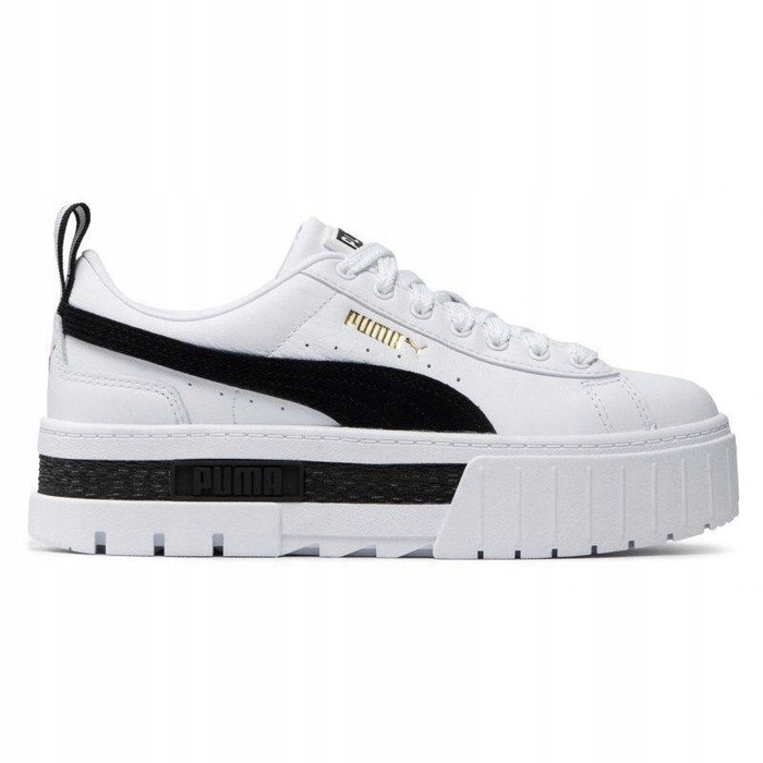 Жіночі білі кросівки на платформі Puma Mayze, шкіряні, р. 37