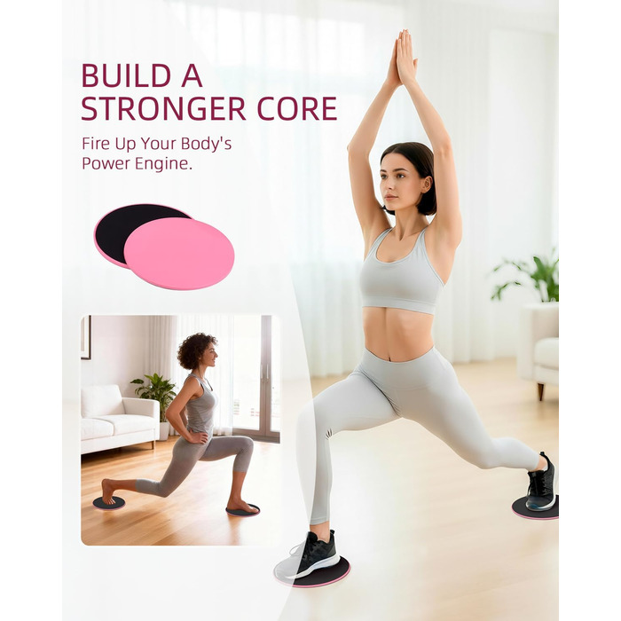 Набір для пілатесу Abahub: кільце 35 см, м'яч 25 см, 5 еластичних стрічок, шкарпетки для йоги, ковзаючі диски. Для жінок, домашні тренування, сила, гнучкість, стабільність та підтяжка тіла. Рожевий