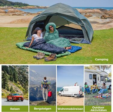 Спальний мішок ATEPA Ultraleicht Daunenschlafsack: Легкий, компактний, водонепроникний, для кемпінгу, трекінгу та рюкзакових подорожей. Комфортна температура 12°C, межа допустимої 7°C. ThermPlus Max.