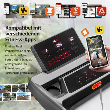 Складана бігова доріжка FITFIU Fitness 4 в 1 з нахилом 9%, швидкістю до 14 км/год, підтримкою APP, датчиком пульсу та тримачем для планшета, компактна Walking Pad MC-160