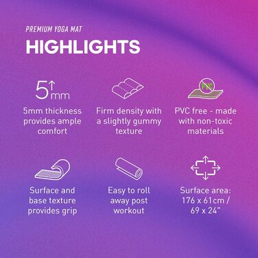 Килимок для йоги та пілатеса adidas Premium Yogamatte, 5 мм, протиковзкий, без ПВХ, колір Preloved Fuchsia